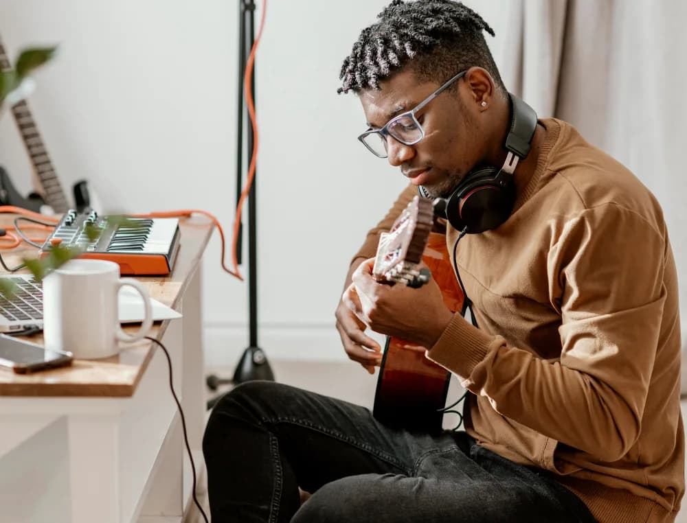 Artist playing guitar